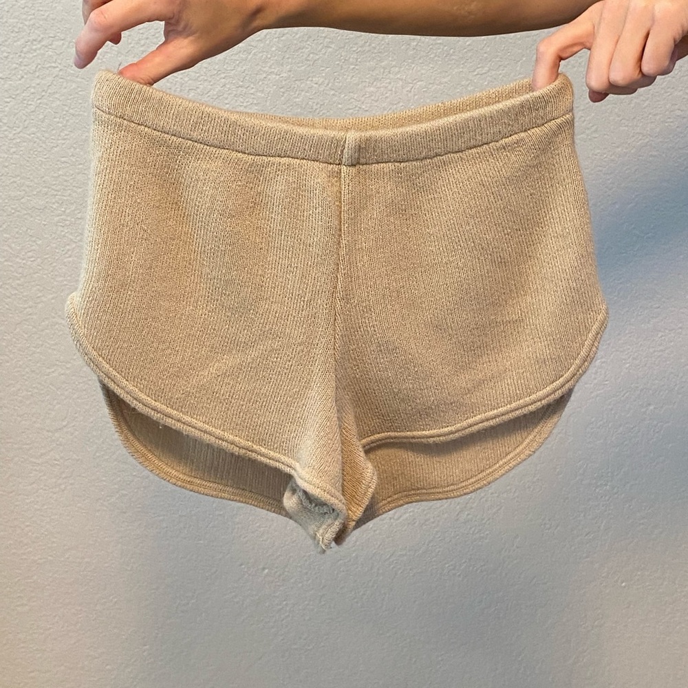Nasty gal knit lounge shorts, tan